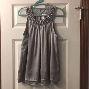 Grey beaded top